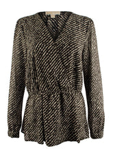 MICHAEL Michael Kors Women's Bogia Peplum Top Cream Blouse SM